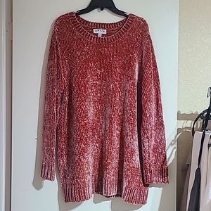 Orvis XXL Long Sleeved Chenille-like Soft Chunky Champagne-Rose Colored Sweater